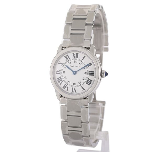 Unworn Cartier Ronde Solo 3601 White Roman Dial 29mm Steel Ladies Watch - Picture 2 of 8